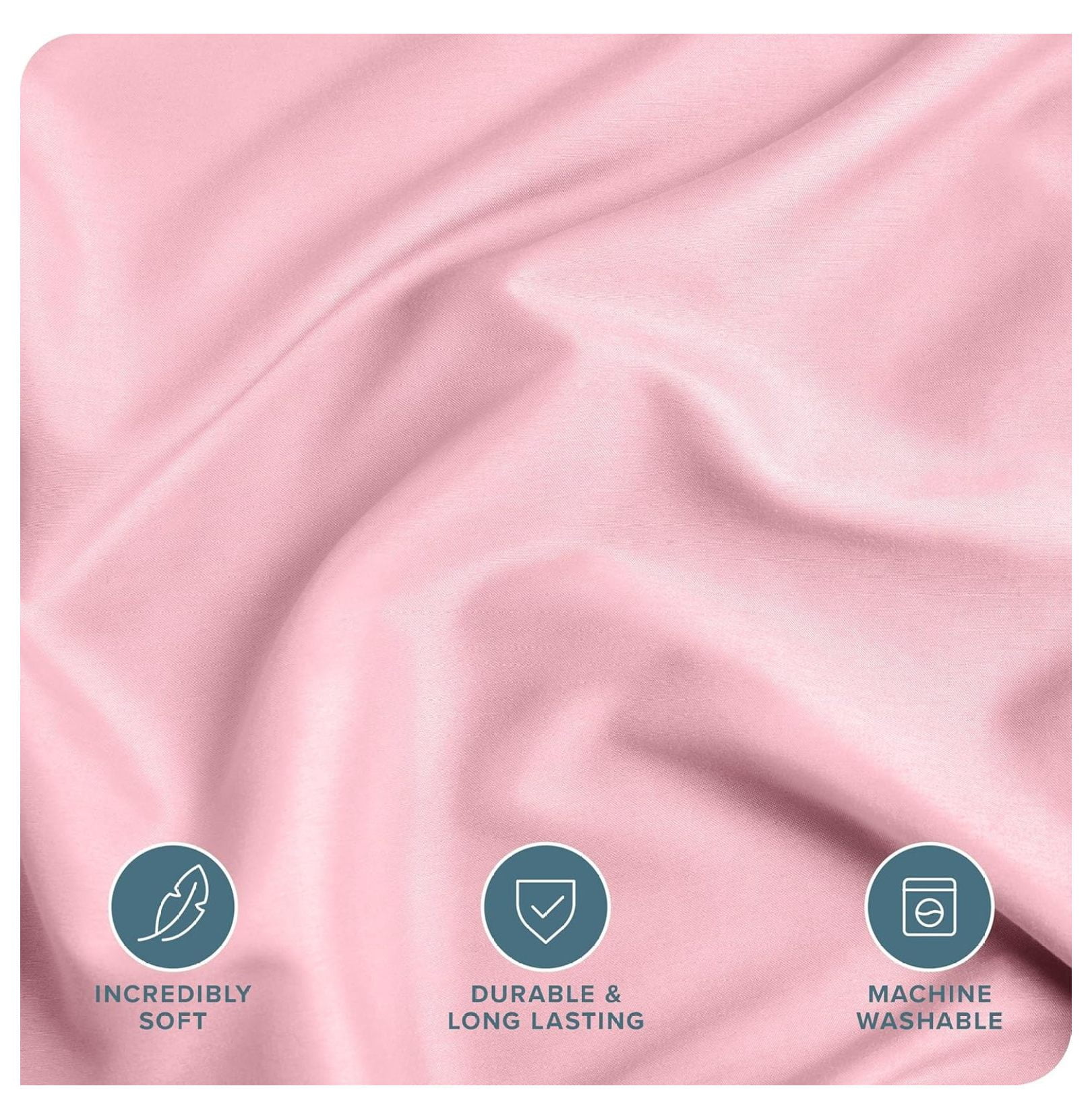 Bedding Duvet Cover King Size - Premium 1800 Super Soft Collection - Lightweight, Cooling - Soft Breathable Bedding Duvet Cover (King, Light Pink)