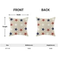 thumbnail image 2 of 4th of July Throw Pillow Cover, 18x18 Inch Set of 2 Blue Red White Stars Patriotic Decorative Outdoor Cushion Cover Independence Memorial Day Pillow Cases Linen Farmhouse for Sofa Couch Bed, 2 of 6