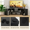 thumbnail image 6 of Costway 3 PCS TV Stand for TV's up To 65" Console Entertainment Center Bookcase Shelves Black Wood, 6 of 10