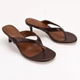 thumbnail image 5 of Women Kitten Heels Sandals: Heeled Flip Flop | 2026 Fashion Heel Sandals, Square Toe Thong Sandal for Daily Wear & Dressy Casual 38, 5 of 7