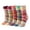 C, variant on Womens Mid Calf Socks Thick Warm Knit Winter Casual Crew Socks With Cross Floral Geometric Pattern 5 Pairs