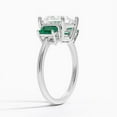 thumbnail image 2 of First Jewel 14K White Gold Plated Emerald Wedding Ring - Three Stone Princess Cut 2.4 Ct Lab Created Emerald Diamond Engagement Ring - Wedding Anniversary Ring for Wife, 2 of 3