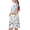 thumbnail image 2 of Fotbe Undersea Animals Vestido Largo de Moda para Mujer, Vestido Tipo Camiseta con Manga Corta y Estilo Casual a Rayas y Bloques de Color, 2 of 6