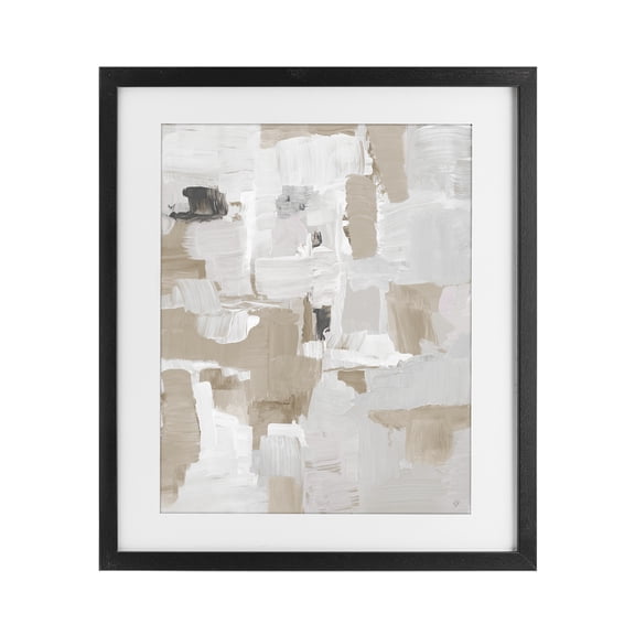 Stupell Industries Contemporary Beige & White Peace Black Framed Print Under Glass, 13 x 16, by Lanie Loreth