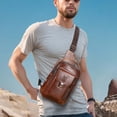 thumbnail image 4 of Bolso bandolera de piel auténtica para hombre y mujer, 4 of 8