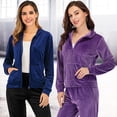 thumbnail image 3 of Tracksuit Women Sweatshirt Full Zip Hoodie Sweatsuit with Pockets Zip For Sports Work Shopping School Travel Hiking Skating, 3 of 8