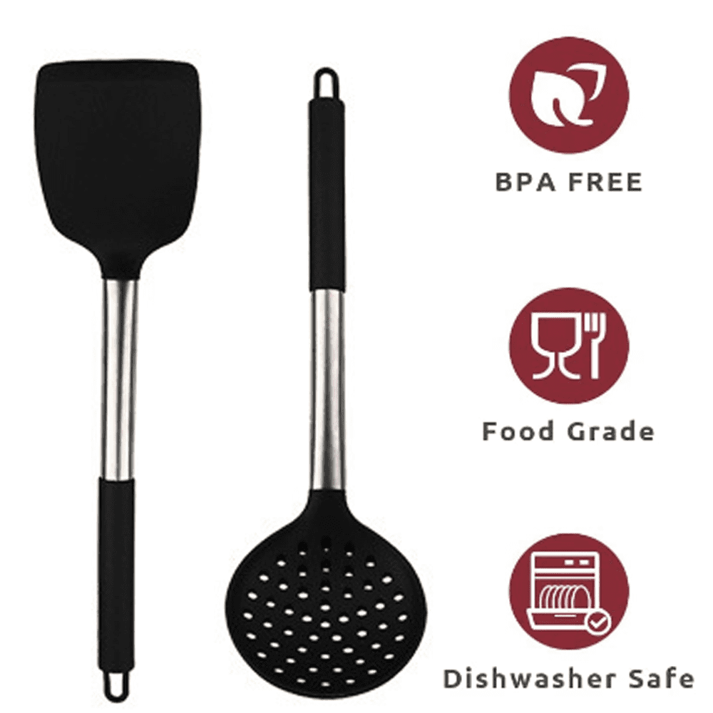 Best Silicone Kitchen Utensil Set silicone kitchen utensils Spatula Silicone  Brush Leaky Spoon Sieve Dishwasher Safe