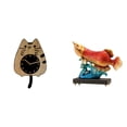 thumbnail image 1 of Reloj de pared,Reloj de pared decorativo con forma de gato para sala de estar silenciosa,Reloj de pared de madera,decoración moderna,Estatua de pez,Estatua de pez arowana,decoración Feng Shui, 1 of 8