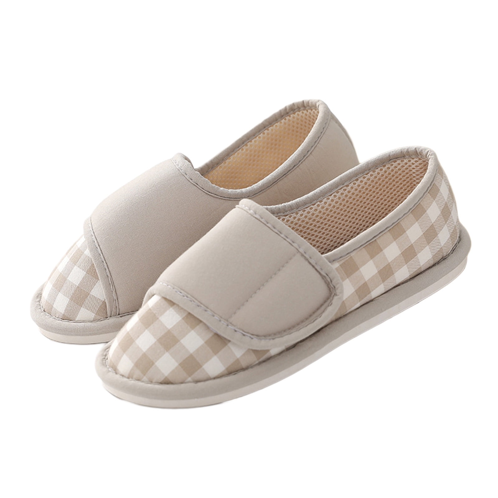 Adjustable Velcro Slippers Git-up Women's Memory Foam Slippers - Wide Fit Diabetic & Arthritis House Shoes Arthritis Edema House Shoes
