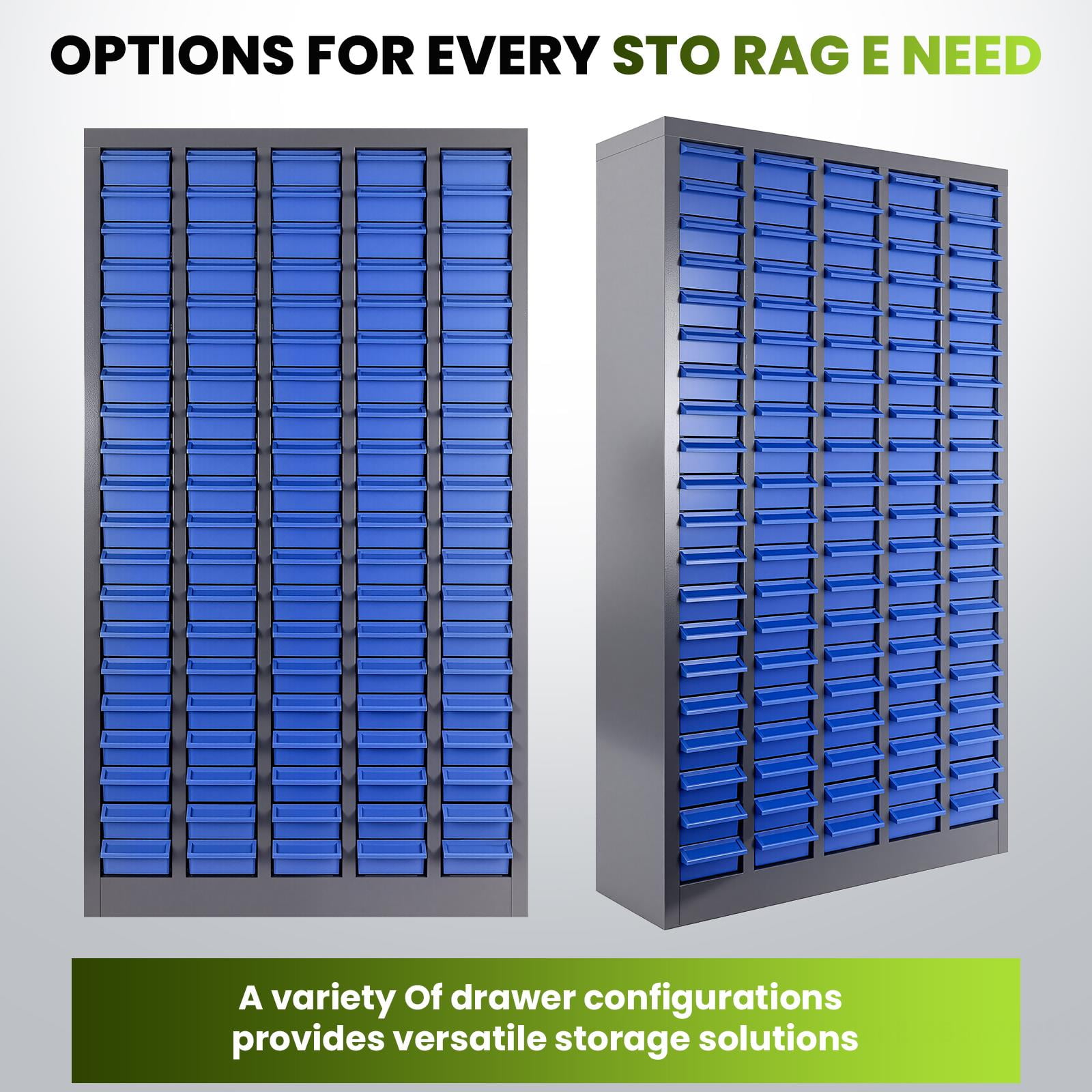 100 Drawers Parts Storage Cabinet, Hardware Tool Cabinet with Dividers and Labels, Tool Storage Cabinet with Plastic Drawers, Nut and Bolt Organizer for Garage Workshop Organization