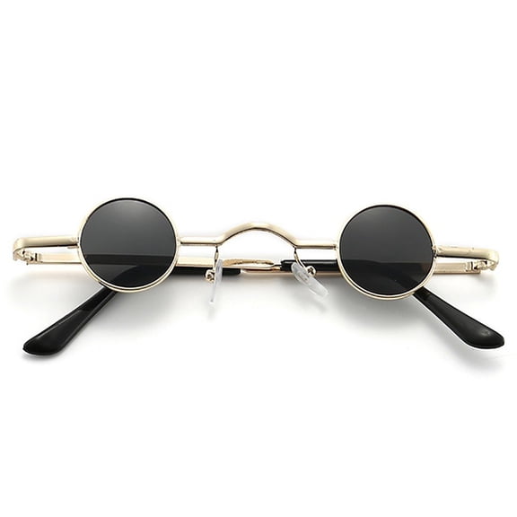 Small Retro Vintage Style Lennon Inspired Round Metal Circle Polarized Sunglasses for Women Men