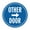 Blue, variant on Signs ByLITA Circle Other Door (Right Arrow) Sign (Brushed Gold) - Medium