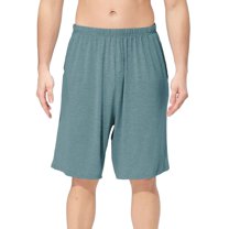 Defitshape Men's Cotton Pajama Shorts Soft Pajama Bottoms Lightweight Spring Summer Comfy Casual Breathable Walking Lounge Shorts Green XX-Large