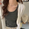thumbnail image 5 of Wang6 Ribbed Tank Tops for Women Trendy Sleeveless Crew Neck Striped Printed Summer Tops Causal Slim Knit Stretchy Tops Shirts Tees Black S, 5 of 8