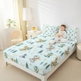 thumbnail image 4 of Feelyou Dreamy Cute Dragon Full Size Sheets for Kids, Tree Plant Botanical Bed Sheets, Blue Cartoon Dinosaur Sheet Sets, Super Cozy Room Decor, 4 Pieces, 4 of 7