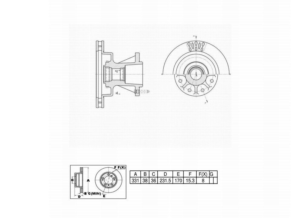 Winstop Brake Rotor and Hub Assembly, Front WS235170, Ford F-350 Super Duty 2002-1999