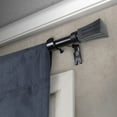 thumbnail image 2 of 5/8" Dia Adjustable 28"-48" single curtain rod with Fannie Finials - Black,(5711-282), 2 of 3