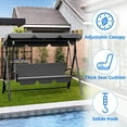 thumbnail image 4 of Uforic 3-Seat Porch Swing Outdoor Heavy Duty Patio Swing Chair with Stand Adjustable Canopy Soft Cushion for Garden, Patio, Lawn, Balcony and Deck, Gray, 4 of 5