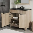 thumbnail image 2 of Sink Vanity Cabinet, Black Natural, Melamine Wood , Hotel Bedroom Bathroom, Modern Contemporary HB36127, 2 of 11