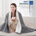 thumbnail image 6 of Electric Blanket  Size, Flannel & Sherpa Heated Blanket, 10 Heat Settings, Auto Shut Off, Machine Washable, Light Grey, 84 x 90 Inch, 6 of 7