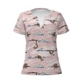 thumbnail image 3 of Naloa Cloud Sloth Print T-Shirts Short Sleeve V Neck Tees for Women Fashion Tops Trendy Lightweight Soft Casual Summer Outfits Clothes, 3 of 5