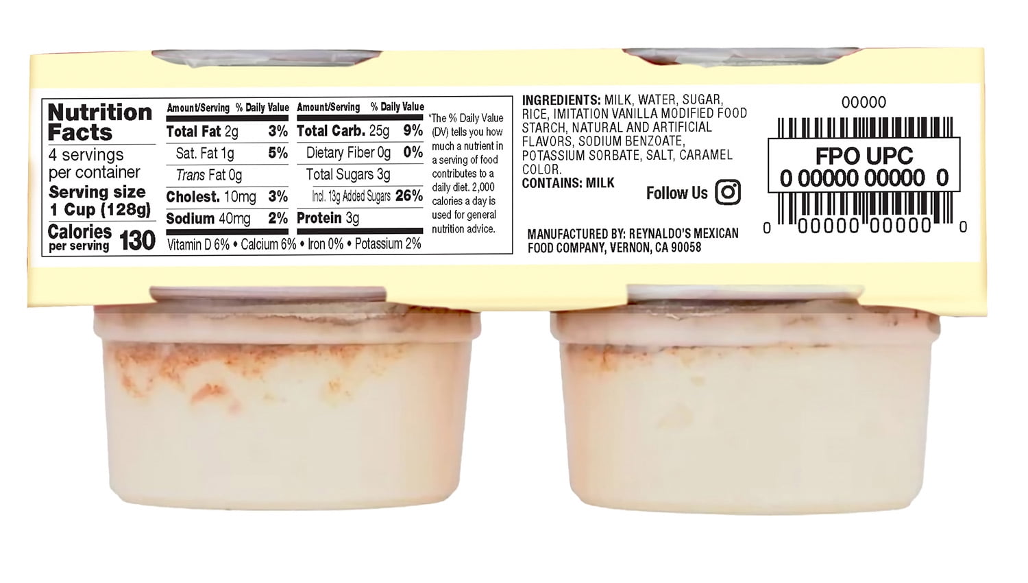 El Viajero Dulce de Leche Rice Pudding, 4.5 oz, 4 Pack