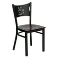 thumbnail image 7 of Flash Furniture 2 Pk. HERCULES Series Black Coffee Back Metal Restaurant Chair - Mahogany Wood Seat, 7 of 7
