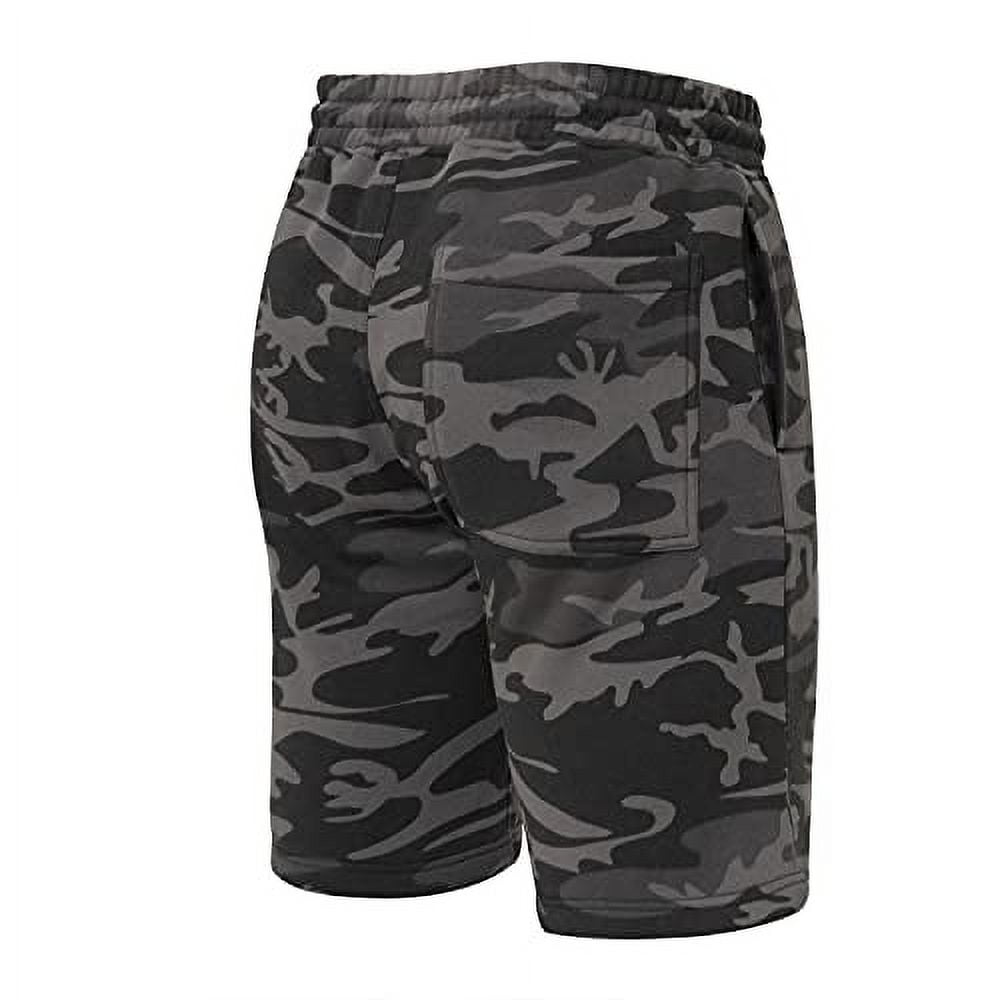 Rothco Camo and Solid Color SweatShorts, Black Camo, M Rothco Camo And Solid Color Sweatshorts