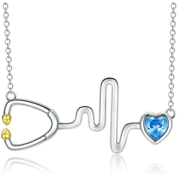 Stethoscope Necklace Birthstone