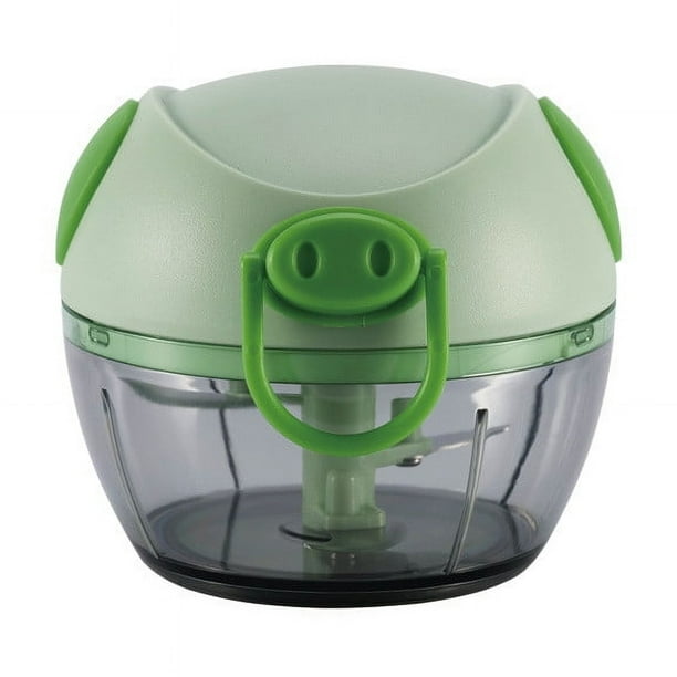 Picadora de ajo manual con cuerda, picadora de verduras multifuncional para ajo, cebolla, tomate, pepino y zanahoria. Cuchilla de acero inoxidable 304. Picadora compacta con cuerda para cocinas