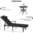 thumbnail image 2 of ASJMR Aluminum Chaise Lounge Outdoor Set of 3,Adjustable Patio Armchair Recliner with Side Table and Cushions,Black, 2 of 6