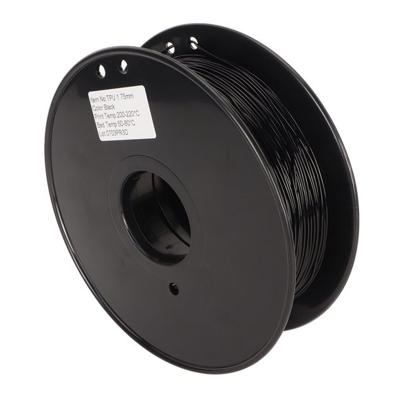 TPU Filament 1.75mm Flexible TPU Roll, 3D TPU Filament 1.75mm Black, TPU Flexible Filament 95A, Soft TPU 3D Printing Filament 0.8KG Spool, Dimensional Accuracy 0.03mm