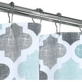 thumbnail image 2 of HOMERRY Geometric Quatrefoil Patterned Modern Poly-Cotton Fabric Farmhouse Shower Curtain for Bathroom, Aqua/Mint/Grey, 72"W x 72"L, 2 of 7