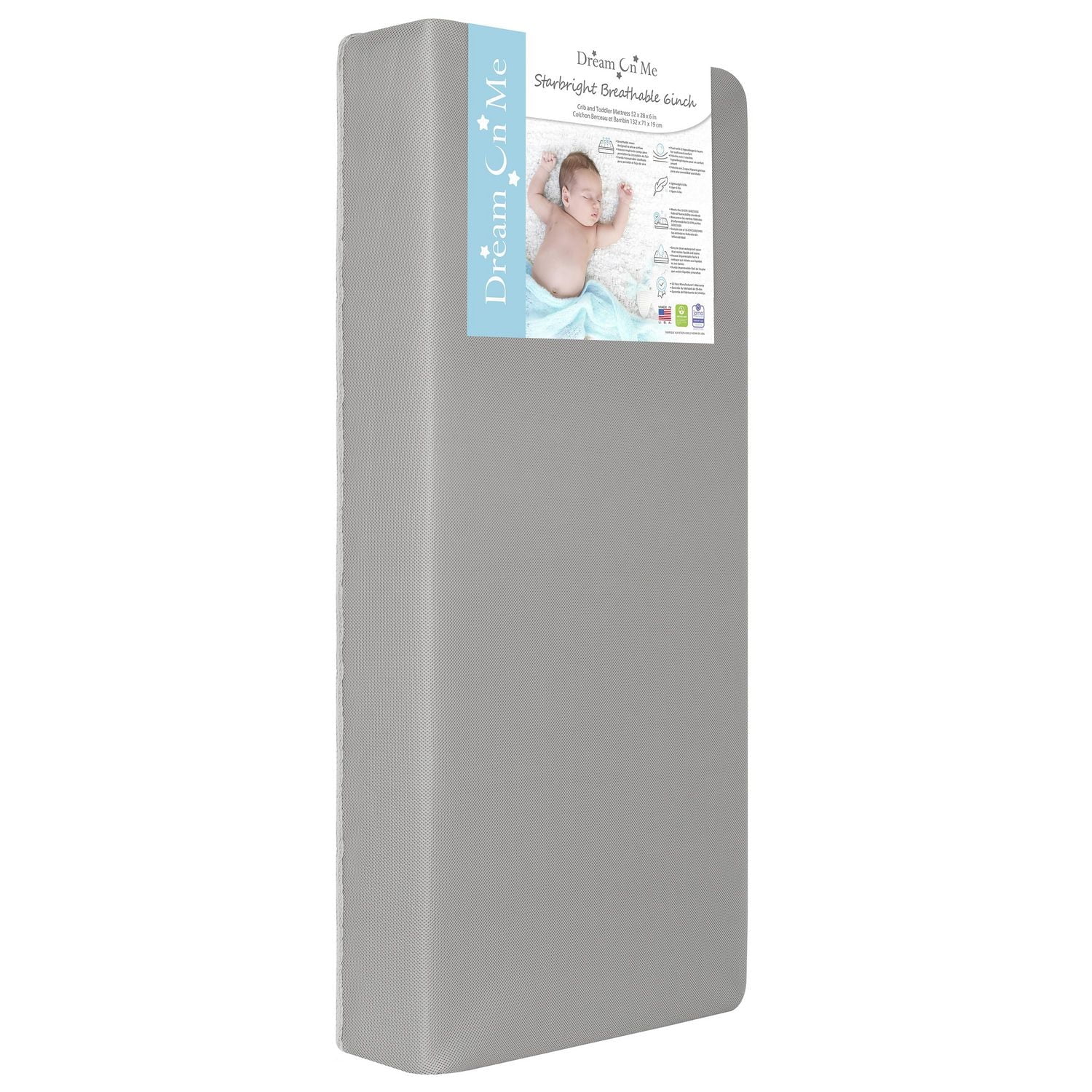 Matelas pour lit d'enfant et tout-petit Dream On Me Starbright Breathable Fiber