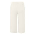 thumbnail image 5 of Hpapadks Womens Pants Fashion Solid Straight Leg Casual High Waist Sports Loose Bermuda Pant Womens Slacks Beige L, 5 of 5