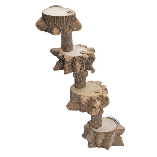 Escalera de 4 escalones para pájaros de juguete, suministros para pájaros, utensilios, plataforma de soporte, plataforma de madera para pimienta, jaula para loros, juguete de escalada Sailing Electrónica