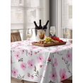 thumbnail image 6 of Pink Spring Floral Table Cloth, Summer Botanical Elegant Waterproof Tablecloth for Rectangle Tables, Reusable Washable Fabric Table Cover for Restaurant Kitchen Dining Tables 52"x70", 6 of 6