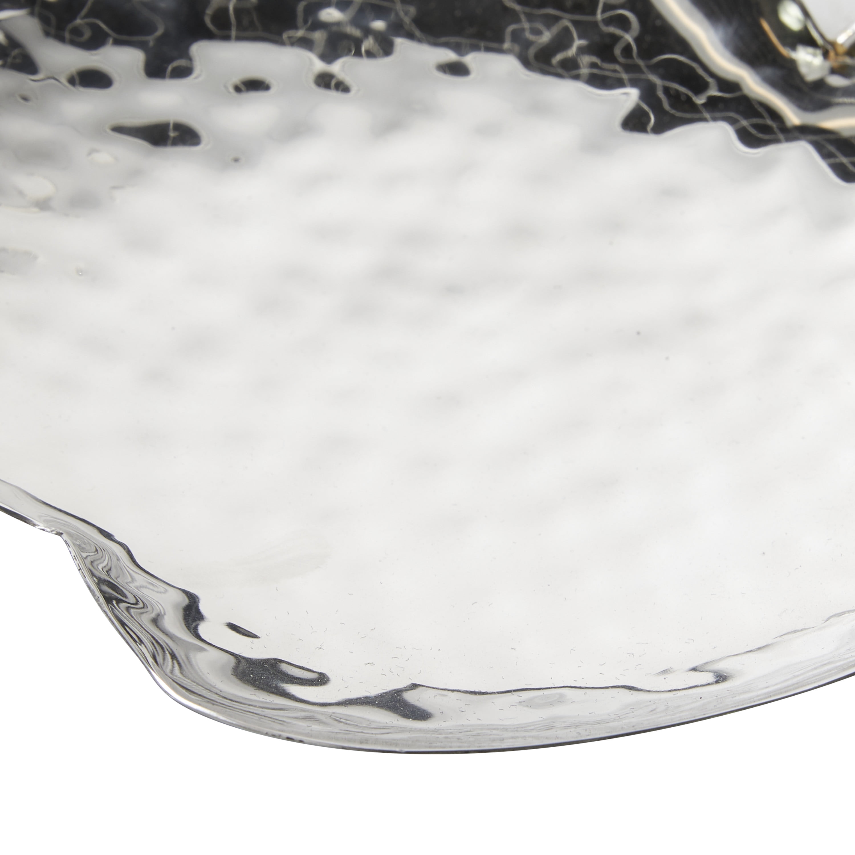 DecMode 9", 11", 13"W Silver Metal Apple Fruit Tray, 3-Pieces