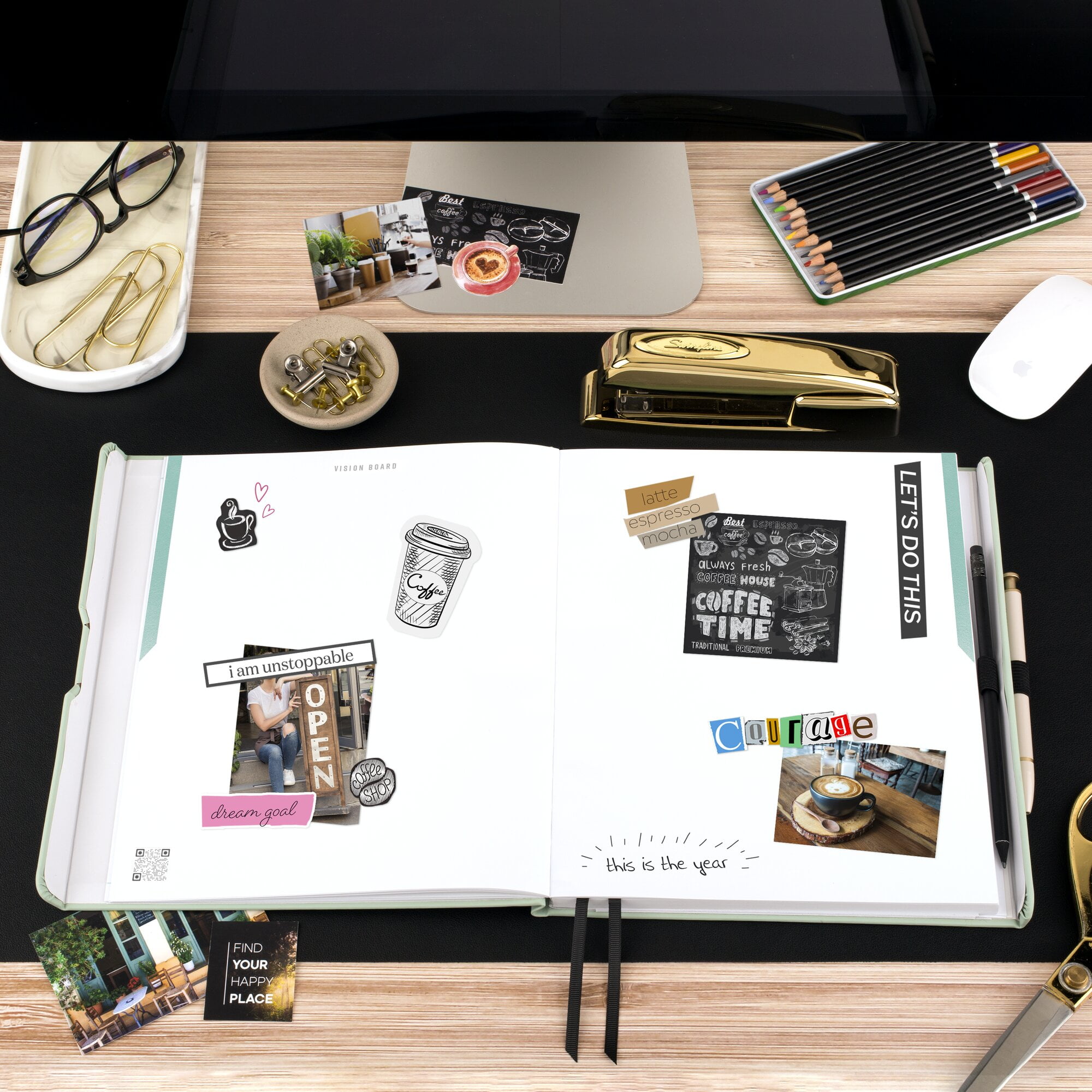 AT-A-GLANCE FOUNDATION GOAL SETTING Undated Weekly Monthly Planner Bio Mint