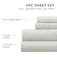 thumbnail image 4 of Noble Linens 4 Piece Pattern Microfiber Bed Sheets Set, Light Gray Modern Circles, Queen, 4 of 11