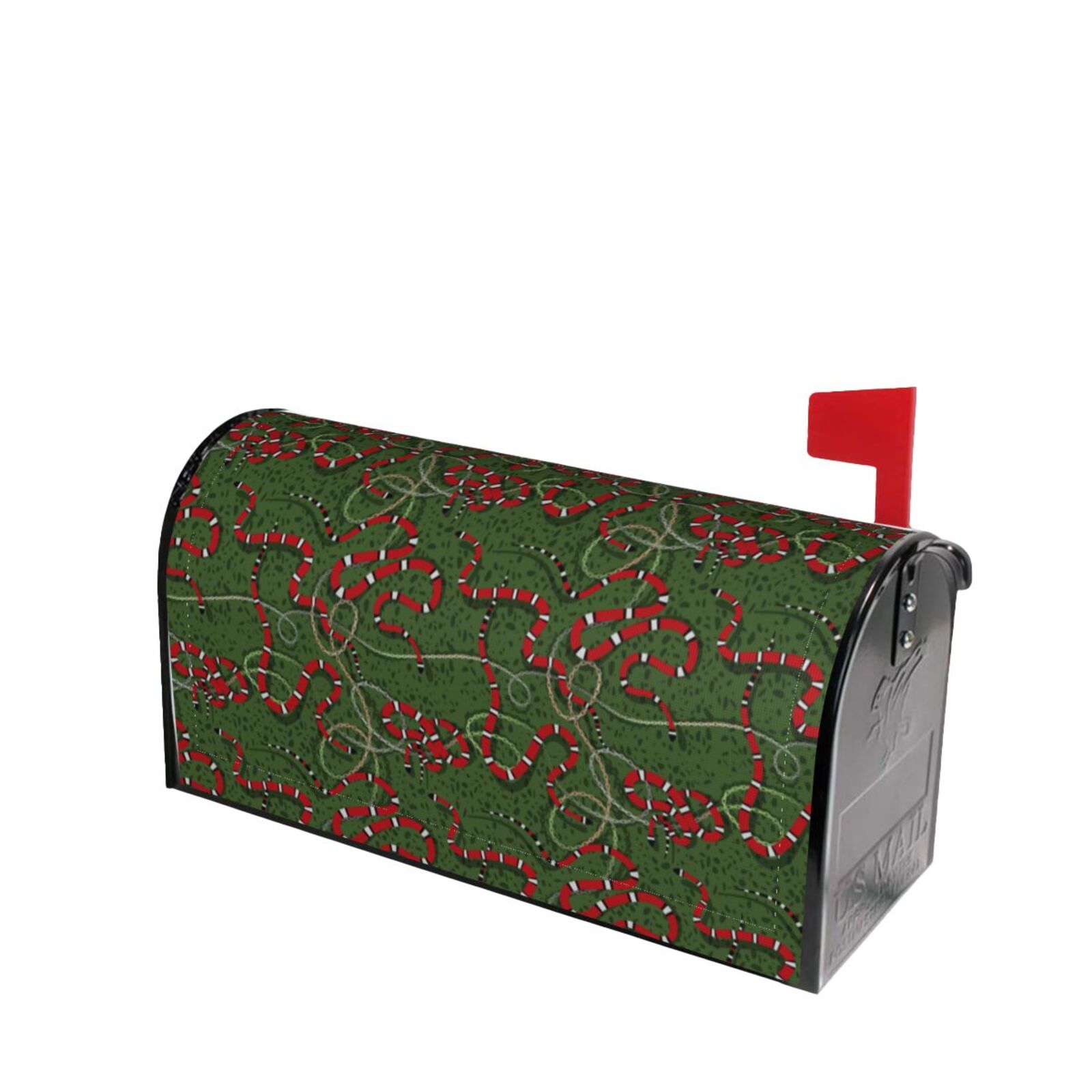 Xecao Red Snake for Mailbox Cover with Magnetic Strips, Waterproof and Sunscreen, Adds a Decorative Touch to Your Garden Yard.