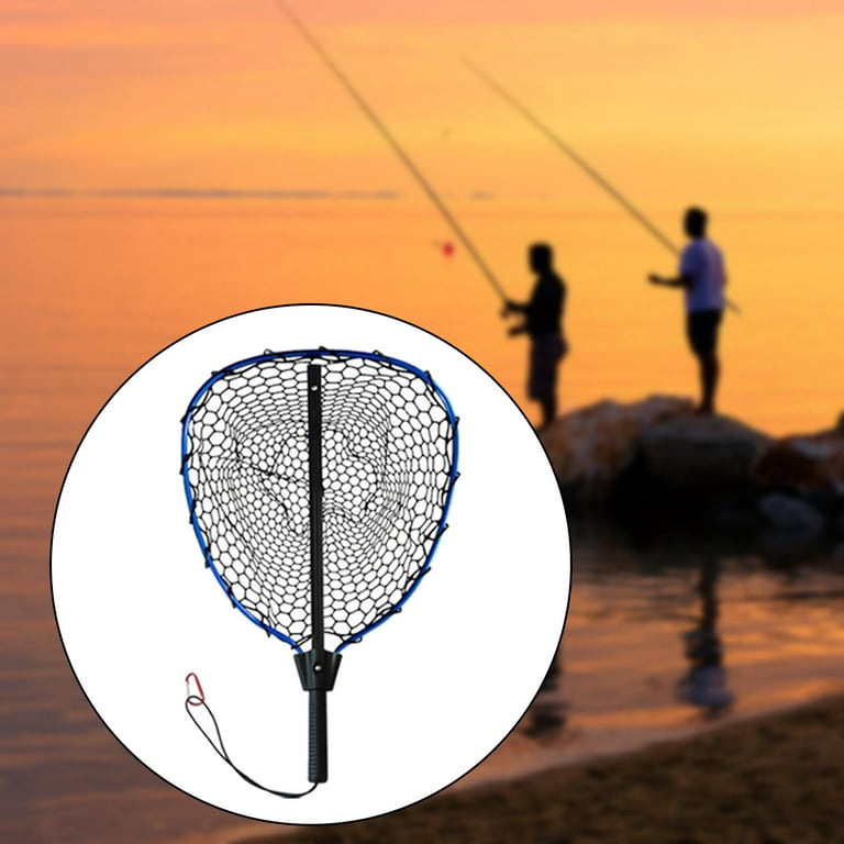 Ultralight Fishing Accessories Foldable Sea Fishing Hand Net Portable Durable Collapsible Landing Net for Fishing Enthusiasts Blue, Size: As described