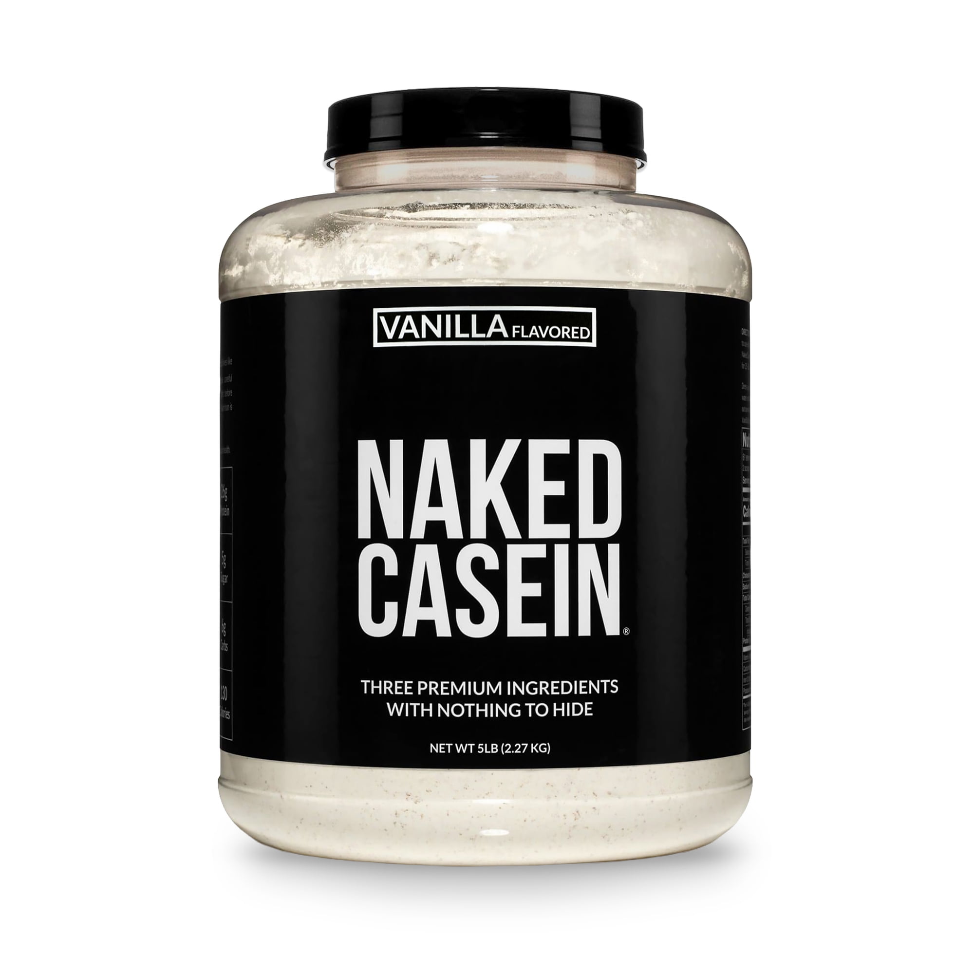 Naked Casein - Vanilla Micellar Casein Protein from US Farms - 5 Pound Bulk, GMO-Free, Gluten-Free, Soy-Free, Preservative-Free - Stimulate Muscle Growth - Enhance Recovery - 61 Servings