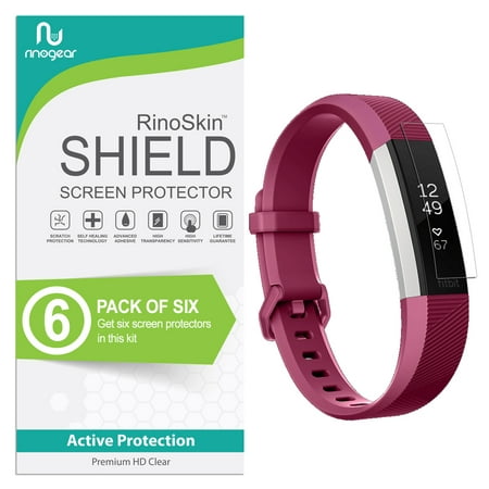 (6-Pack) Fitbit Alta HR Screen Protector Full Coverage RinoGear Flexible HD Crystal Clear Anti-Bubble Unlimited Replacement