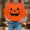 thumbnail image 2 of gcong Girls Halloween Sweatshirt Pumpkin Graphic Crewneck Pullover Long Sleeve Sweat Shirt Fall Clothes, 2 of 4