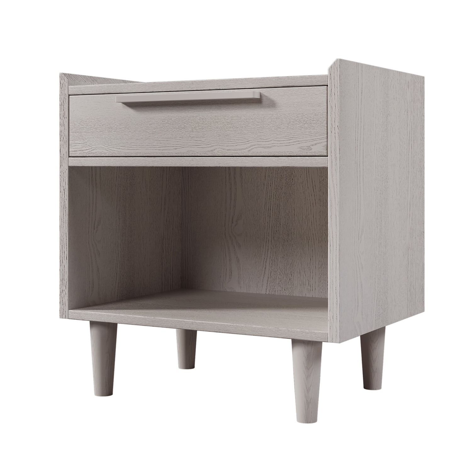 Kadyn Nightstand Side Table, Modern End Table with One-Drawer and Solid Wood Legs, Solid Wood Nightstand for Bedroom, Stone Gray Kadyn Nightstand Side Table, Modern End Table with One-Drawer and Solid Wood Legs, Solid Wood Nightstand for Bedroom, Stone Gray