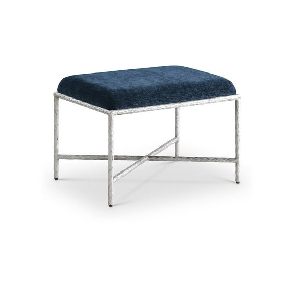 Meridian Furniture Valley Navy Chenille Fabric Bench