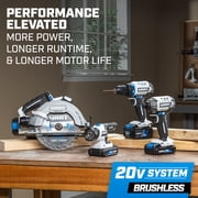 HART 20 Volts 4-Tool Brushless Combo Kit, (1) 2.0Ah and (1) 4.0Ah Lithium-Ion Battery