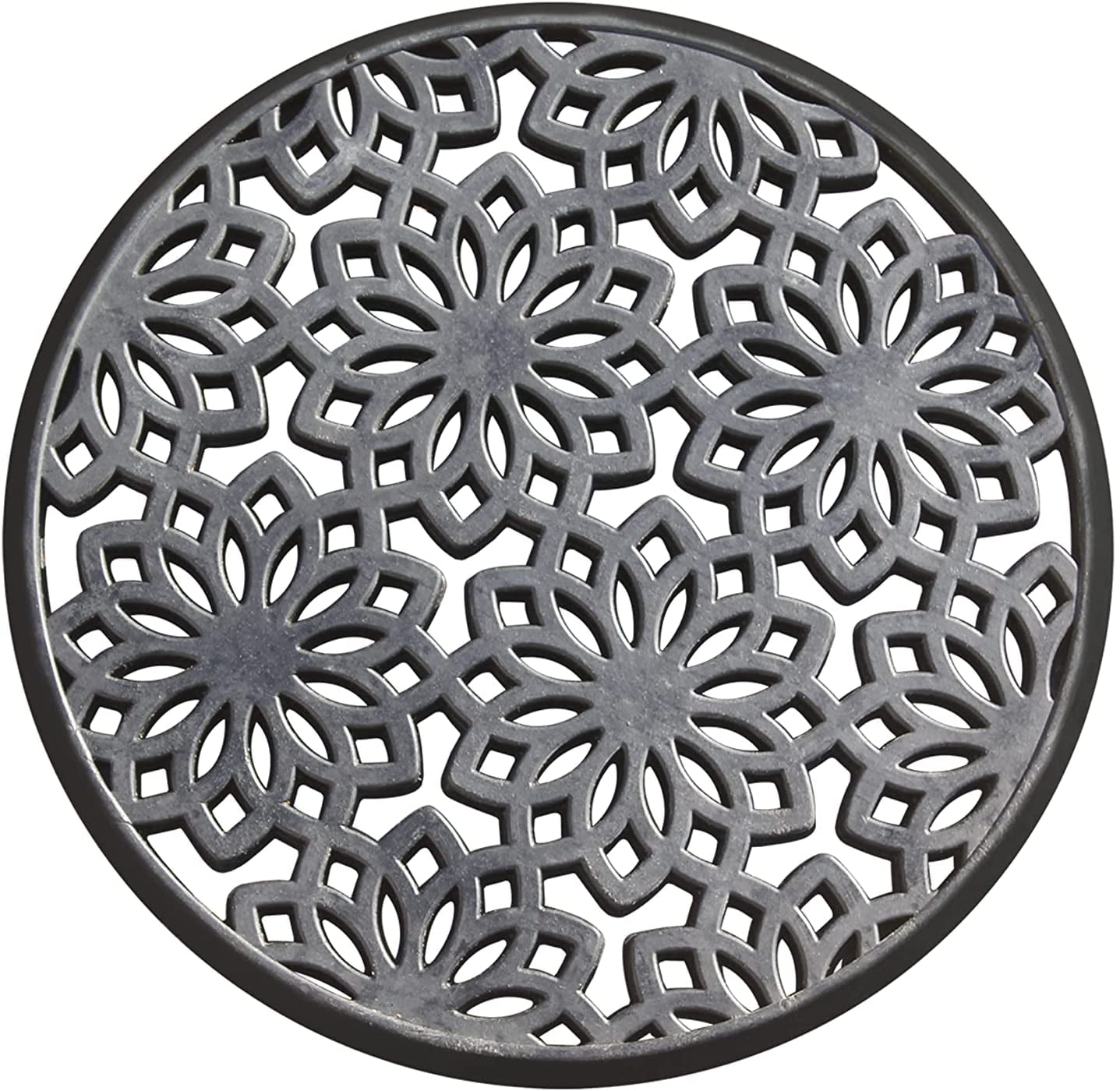 A1HC Rubber Multi Functional-Garden Stepping Stone Mat, Round, 14"X14", Black Set of 3