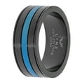 thumbnail image 5 of Black Ion Plated Stainless Steel Blue Line 8mm Ring - Size 11, 5 of 5